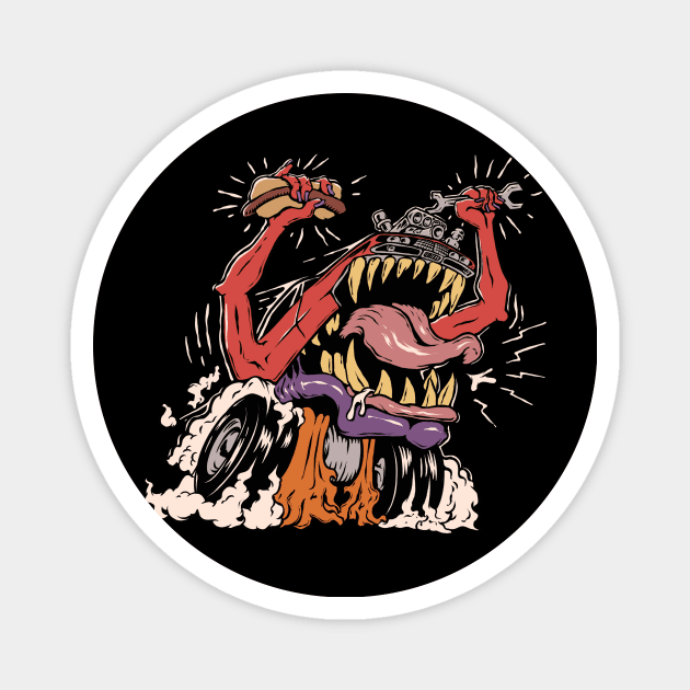 Rampage of Car Beast Magnet by naturastudio